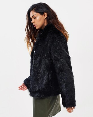 Unreal Fur Women's Black Winter Coats - Fur Delish Jacket