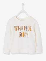 Thumbnail for your product : Vertbaudet Sweatshirt with Embroidered Inscription and Sequins for Girls