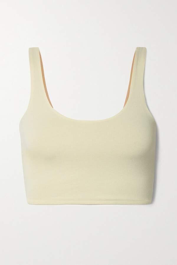 Skin + Net Sustain Clio Reversible Stretch Organic Pima Cotton-jersey Soft  Cup Bra - Cream - ShopStyle