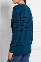 Thumbnail for your product : Sonia Rykiel Embellished Striped Knitted Sweater - Blue