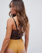Thumbnail for your product : PrettyLittleThing velvet cami body in leopard