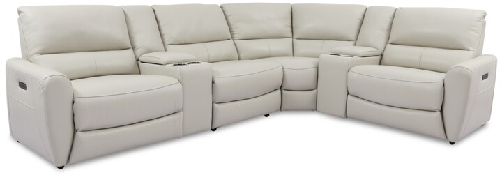 Pc Leather Sectional Sofa, Danvors 7 Pc Leather Sectional Sofa With 3 Power Recliners