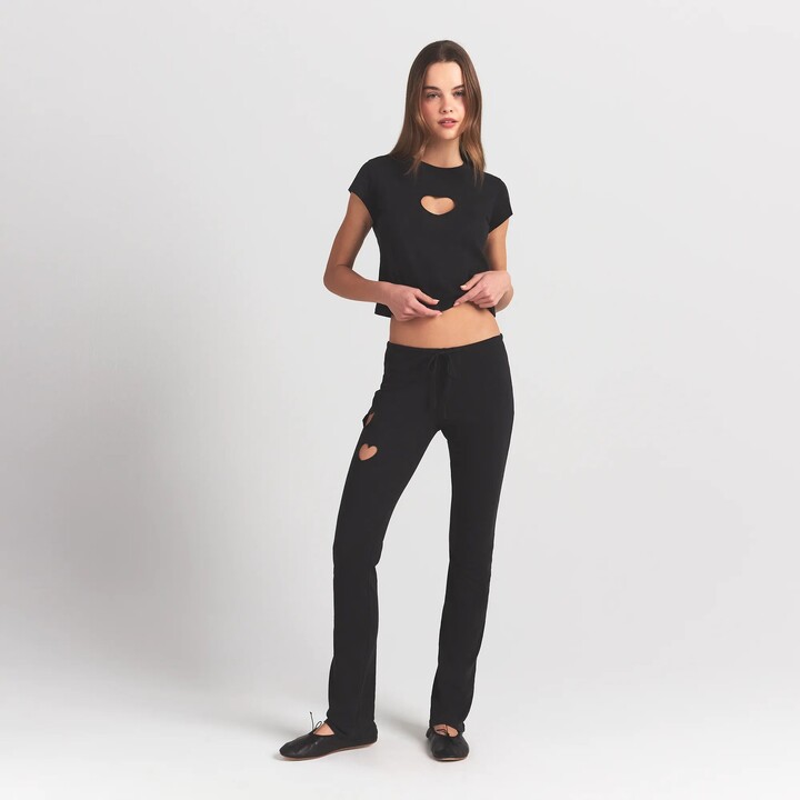 SKIMS Worn In Jersey Heart Straight Leg Pant | Washed Onyx