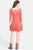Thumbnail for your product : Free People 'To the Point' Lace Inset Crinkled Fit & Flare Dress