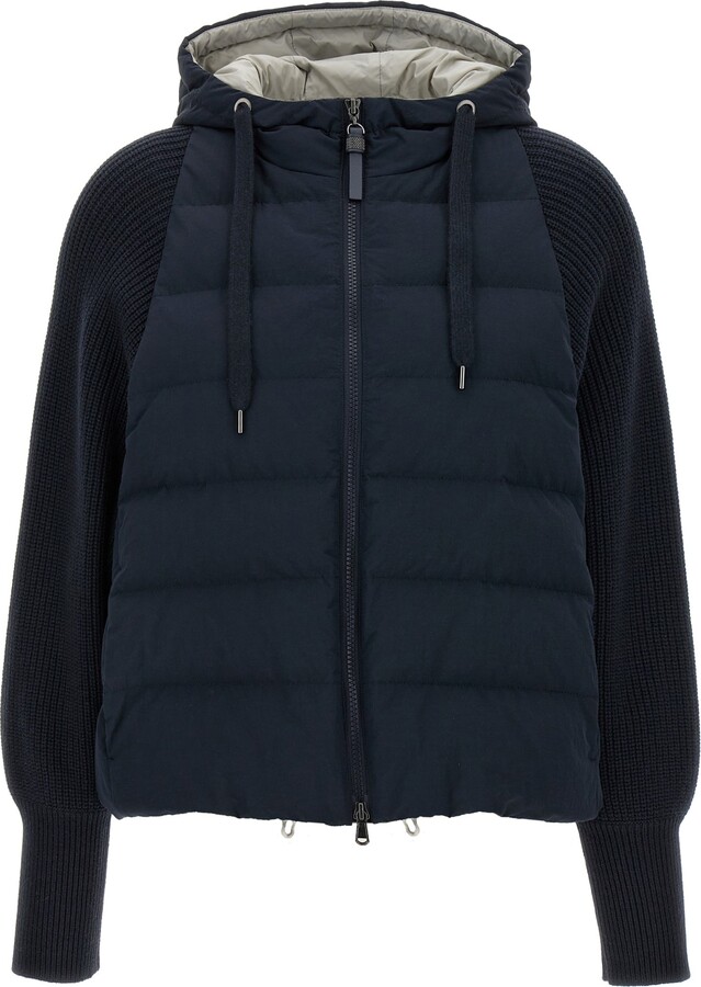 Brunello Cucinelli Two-Material Puffer Jacket Puffer Jackets Brunello Cucinelli Two-Material Puffer Jacket Puffer Jackets