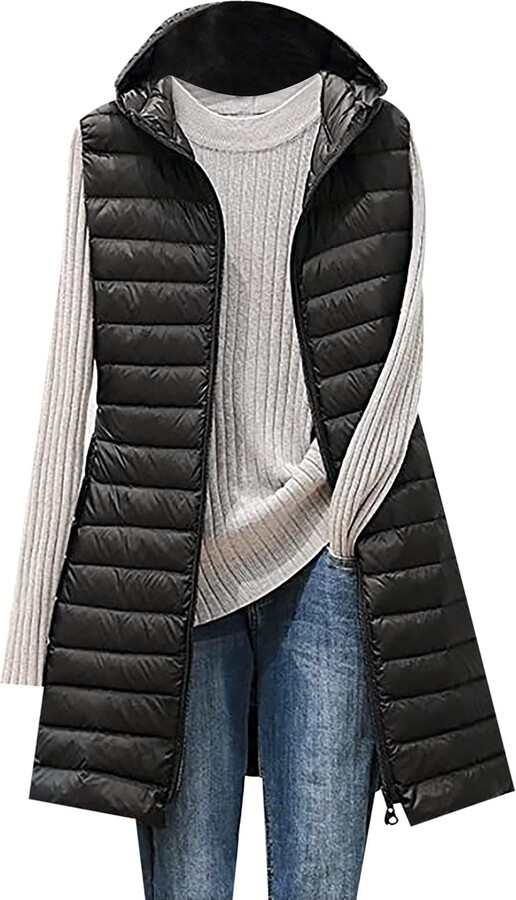 CHAOEN Womens Button Gilets Casual Soft Jacket Body Warmer Sleeveless Puffer Vest Lightweight Outerwear for Ladies Wimer Autumn
