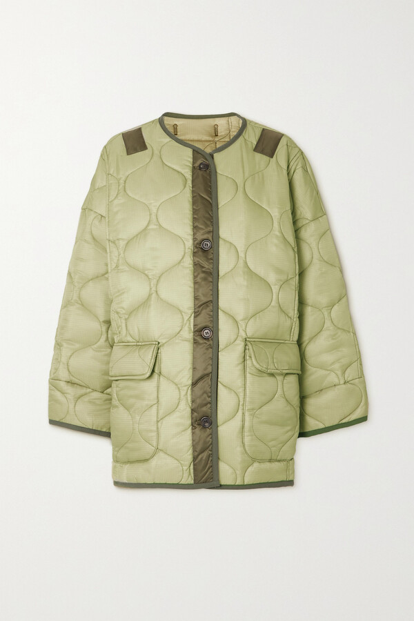 Frankie Shop Quilted Padded Ripstop Jacket - Green - ShopStyle
