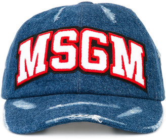 MSGM logo patch denim cap - men - Cotton - One Size