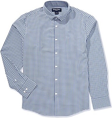 Mizzen+Main MizzenMain Performance Stretch Leeward No Tuck Crew Gingham Long Sleeve Woven Shirt