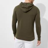Thumbnail for your product : River Island Mens Khaki green muscle fit zip up hoodie