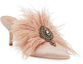 Thumbnail for your product : Tory Burch Elodie Feather Embellished Satin Mule