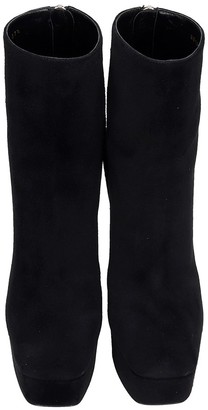 Sergio Rossi High Heels Ankle Boots In Black Suede