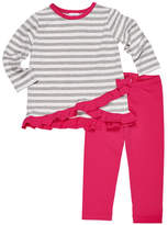 Thumbnail for your product : Florence Eiseman Ruffle-Hem Striped Top w/ Matching Leggings, Size 2-6X