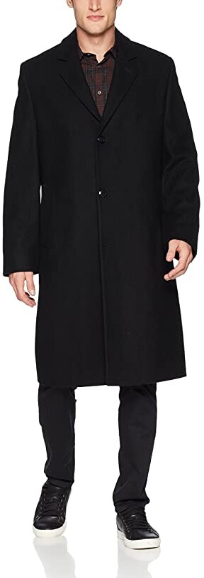 london fog men's bern long car coat with bib