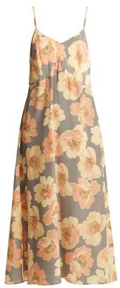 Raey Bust-cup floral-print silk slip dress