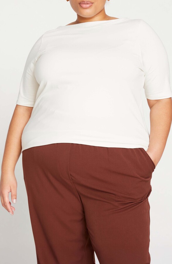 Universal Standard Bella Boatneck Stretch Pima Cotton Top