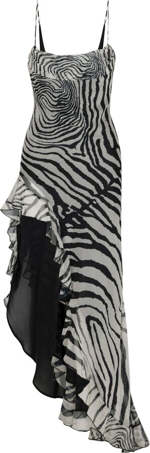 DELFI Collective Black / White Jacqueline Dress In Chiffon - Zebra