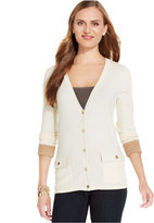 Thumbnail for your product : Jones New York Colorblocked-Cuff Button-Front Cardigan