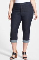 Thumbnail for your product : NYDJ 'Lyris' Cuffed Stretch Crop Jeans (Dark Enzyme) (Plus Size)
