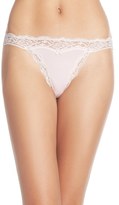 Thumbnail for your product : DKNY 'Downtown' Lace Trim Cotton G-String Thong