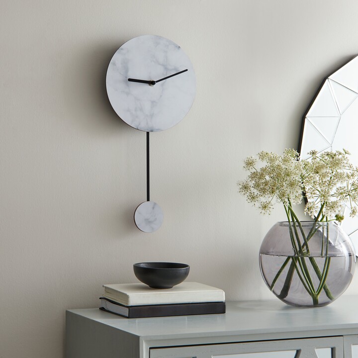 Dunelm Marble Pendulum Clock Grey ShopStyle