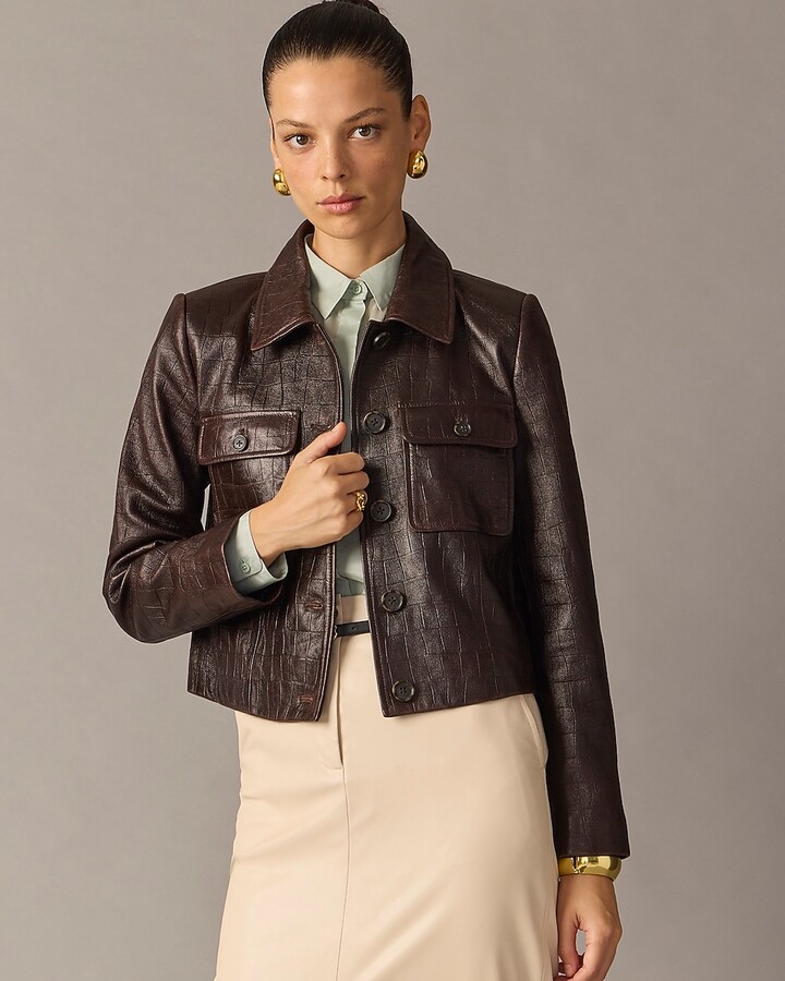 J.Crew Collection lady jacket in embossed leather - ShopStyle