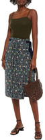 Thumbnail for your product : Tory Burch Pleated Floral-print Silk Skirt