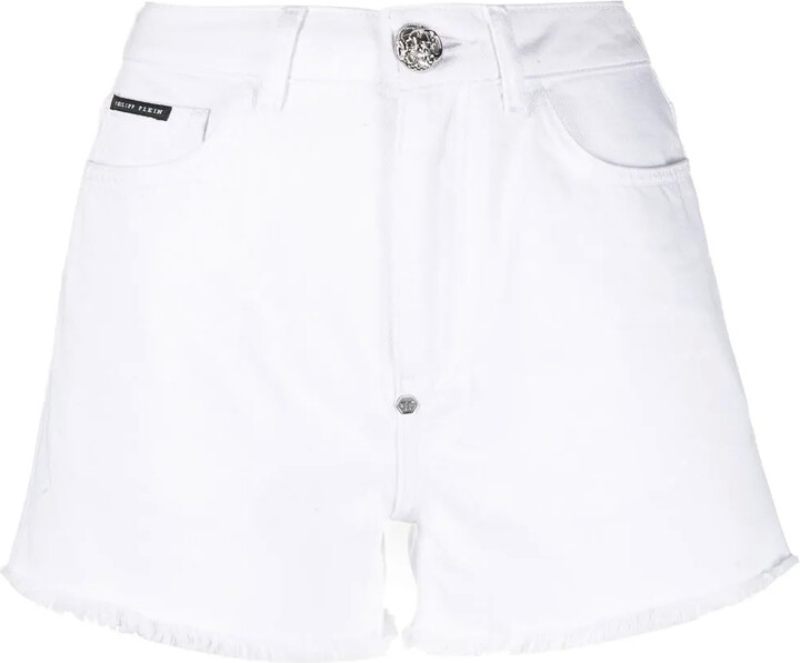 Crystal-Embellished Denim Shorts