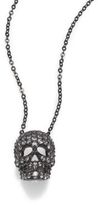 Thumbnail for your product : Adriana Orsini Pavé Blackened Sterling Silver Skull Pendant Necklace