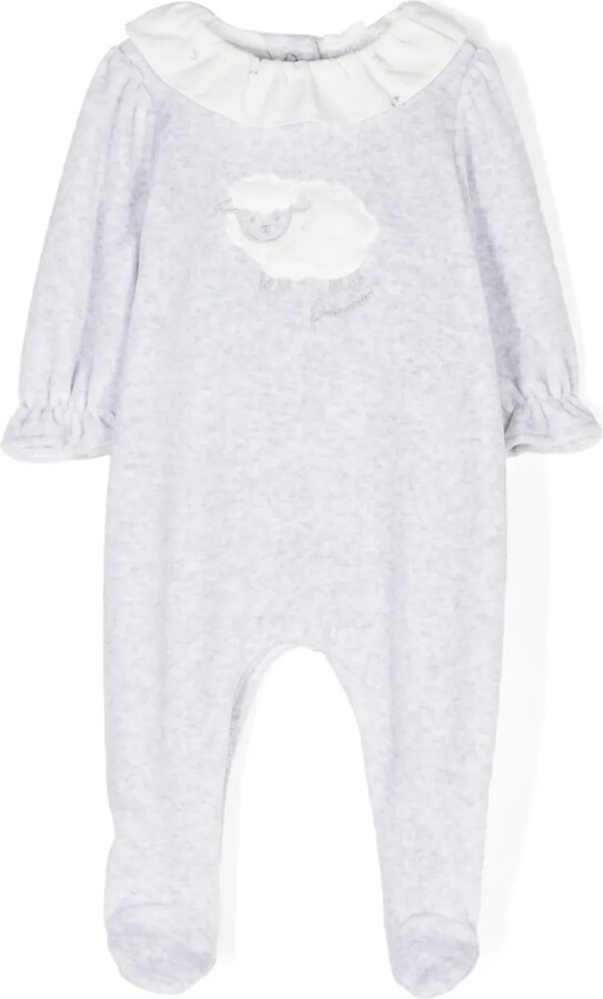 Sheep-Embroidered Pajamas