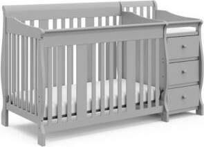 Stork Craft Storkcraft Portofino 4 In 1 Convertible Crib Changer Pebble Gray