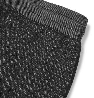 Reigning Champ Slim-fit Tapered Fleece-back Melange Cotton-blend Jersey Sweatpants - Dark gray