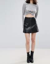 Thumbnail for your product : Muu Baa Muubaa Kalu Zip Front Leather Skirt