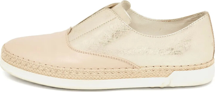Tod's Vintage Leather Flat Espadrilles