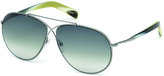 Thumbnail for your product : Tom Ford Eva Lightweight Aviator Sunglasses, Silver