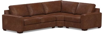 Pottery Barn Big Sur Square Arm Leather 3-Piece Sectional with Wedge