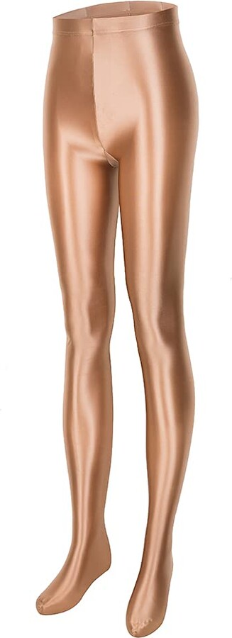 LEOHEX Women Sexy Thin Tight Leggings Shiny High Waist Sport Yoga Fitness  Pants