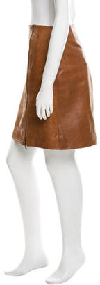 Celine Leather Knee-Length Skirt