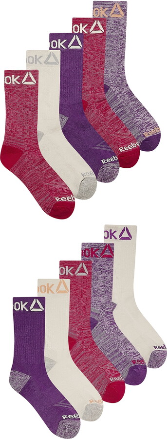 Reebok Women’s Pro Series Cushioned Crew Socks, 10-Pack