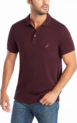 Nautica Men's Slim Fit Short Sleeve Solid Soft Cotton Polo Shirt (Shipwreck  Burgundy Heather) Men's Clothing - ShopStyle