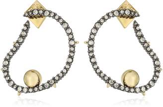 Alexis Bittar Wavey Front with Gold Ball Hoop Earrings