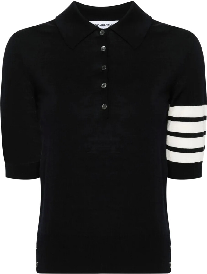 Thom Browne Fine-Knit Polo Top
