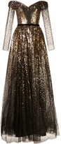 Thumbnail for your product : Marchesa Notte Off-The-Shoulder Sequin Gown