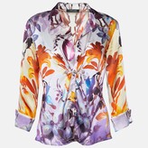 Multicolor Floral Printed Silk Satin 