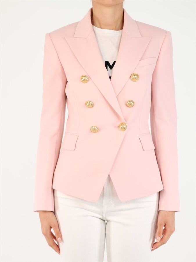 Balmain Doublebreasted blazer pink - ShopStyle