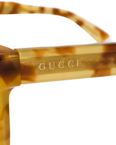 Thumbnail for your product : Gucci Eyewear green frame rectangular sunglasses