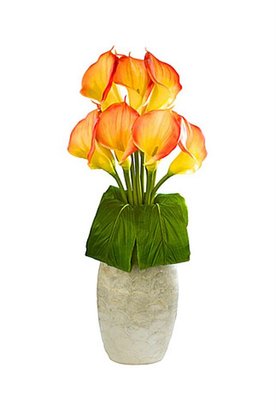 CALLA Laura Cole Mersella Silk Floral Arrangement with Lilly Pink Summer & Paradise Leaves