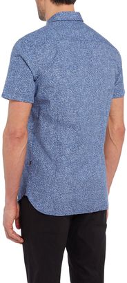 HUGO BOSS Men's Floral print cutaway collar short-sleeve shirt