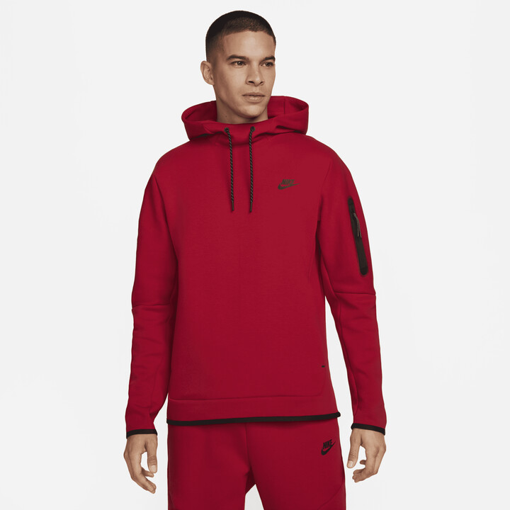 Nike Men's Sportswear Tech Fleece Pullover Hoodie in Red - ShopStyle
