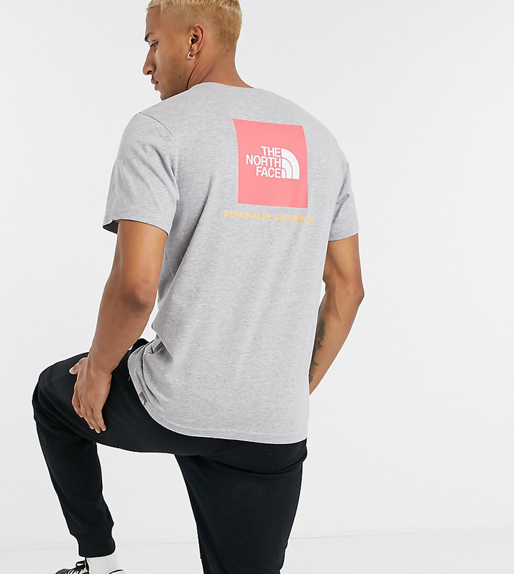 The North Face Red Box T Shirt In Gray Exclusive At Asos Shopstyle Tees